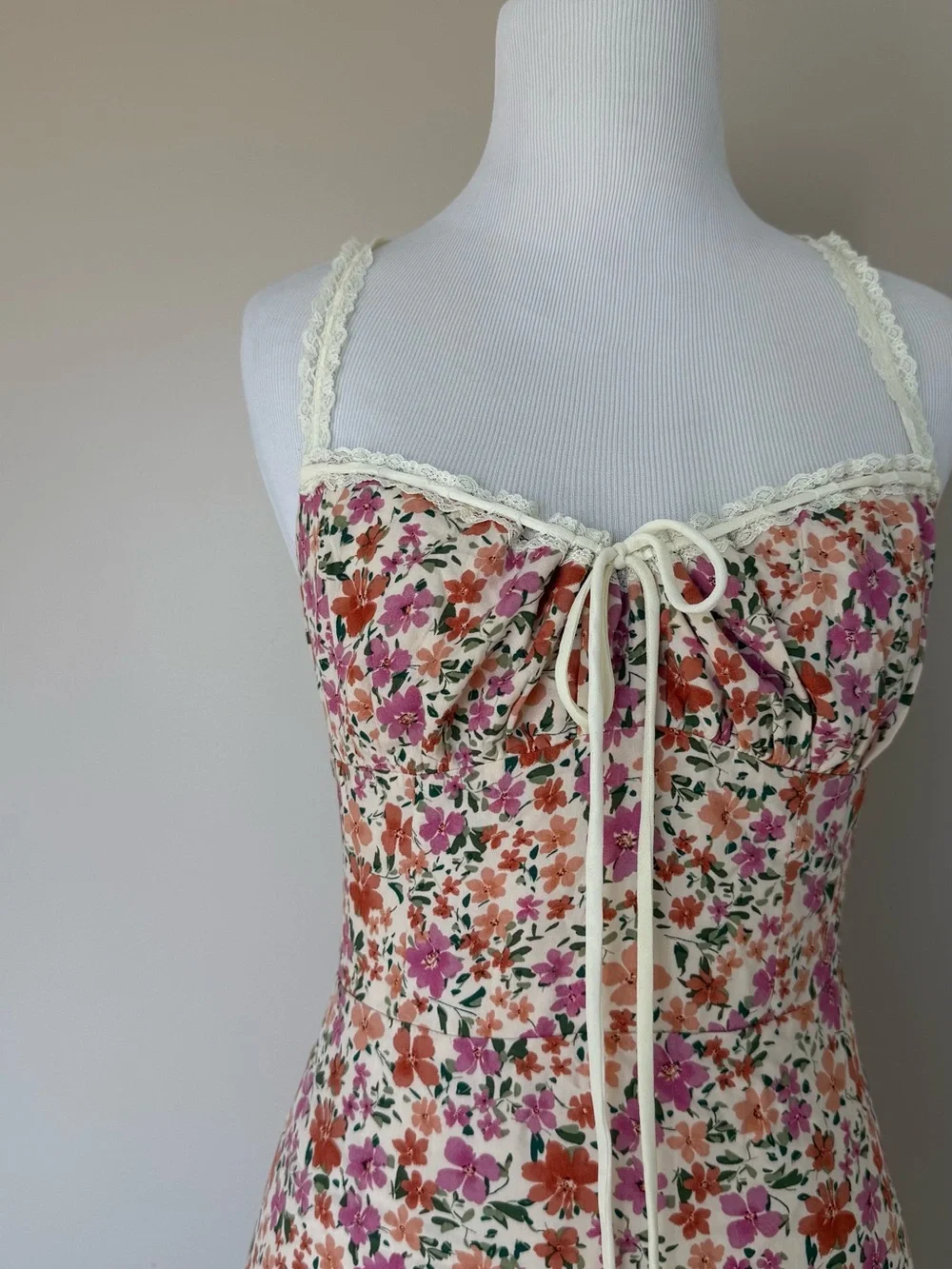 0331 - Commense Floral Print Trim Cami Midi Dress - Picture 6 of 14